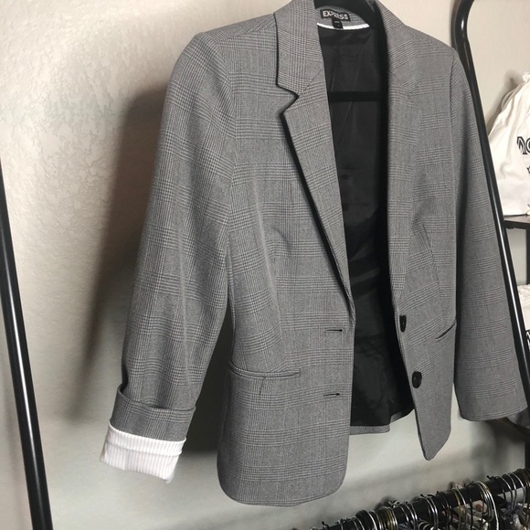 𝅺express Gray Elbow Patch Blazer - Picture 7 of 7